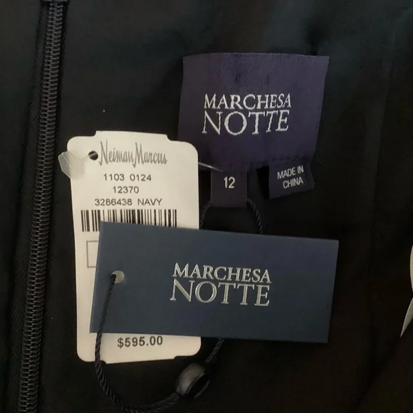 Marchesa Notte Cocktail Dress Tiered Velvet Burnout NWT 12 - Picture 10 of 12